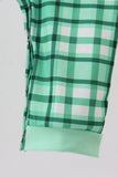 Green parade embroidery gingham romper