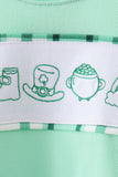 Green parade embroidery top