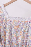 Purple floral lace women dress