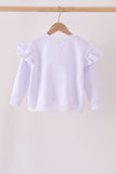 White bow sequin mom&me sweatshirt