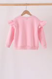 Pink bow sequin mom&me sweatshirt