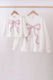 Cream hand-sewn bow mom&me sweatshirt