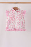 Pink bow ruffle vest