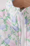 Pink floral ruffle vest