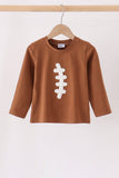 Brown Football French Knot Top