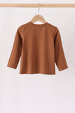 Brown Football French Knot Top