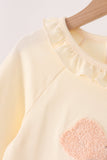 Cream Football French Knot Ruffle Dress