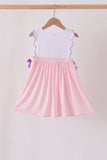 Pink Puppy Pumpkin Applique Dress