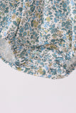 Sage Floral Blessed Smocked Ruffle Bubble