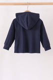 Navy Football Embroidery Hoodie