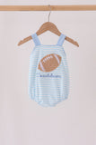 Blue Football Applique Bubble