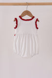 Red Alabama Roll Tide Embroidery Ruffle Bubble