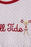 Red Alabama Roll Tide Embroidery Ruffle Shorts Set