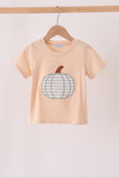 Khaki pumpkin applique top