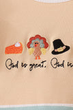 God is great god is good embroidery ruffle bloomer set