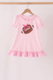 Pink football sequin stripe dress