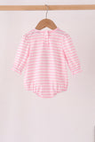 Pink football sequin stripe bubble