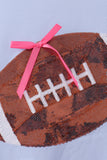 Blue football sequin mom&me top