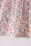 Floral smocked lace ruffle pants set