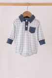 Teal pocket plaid bubble