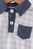 Teal pocket plaid bubble