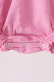 Pink corduroy lace smocked bubble