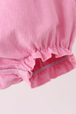 Pink corduroy lace smocked bubble