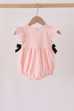 Pink Ghost Embroidery Ruffle Bubble
