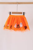 Orange pumpkin bat sequin tutu skirts