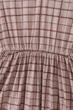Brown plaid mom dress