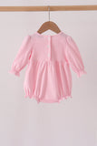 Pink Lil sister embroidery ruffle bubble
