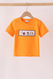 Orange ghost embroidery top