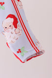 Blue santa claus bamboo zipper romper