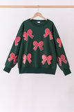 Forest bow sequin mom&me top