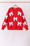 Red bow sequin mom&me top