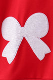 Red bow sequin mom&me top