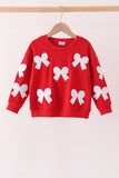 Red bow sequin mom&me top