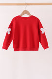 Red bow sequin mom&me top