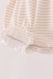 Cream turkey pumpkin embroidery bow bubble