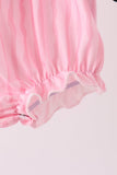 Pink ghost applique stripe bubble