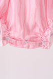 Pink ghost applique stripe bubble