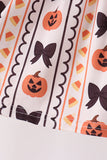 Pumpkin bow embroidery ruffle pants set