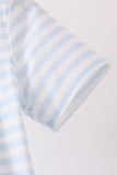 Blue stripe spider embroidery top