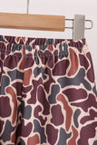 Brown camouflage hunting embroidery pants set