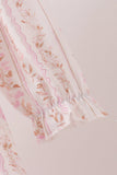 Pink floral turkey embroidery ruffle dress