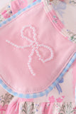 Pink Pearl Bow Floral Bloomer Set