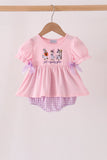 Pink goose embroidery bubble