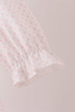 Pink santa claus dot applique ruffle dress