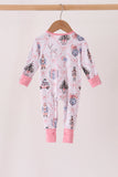 Pink nutcracker bamboo romper