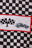 Black car embroidery checkered bubble
